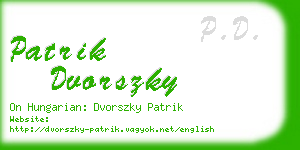 patrik dvorszky business card